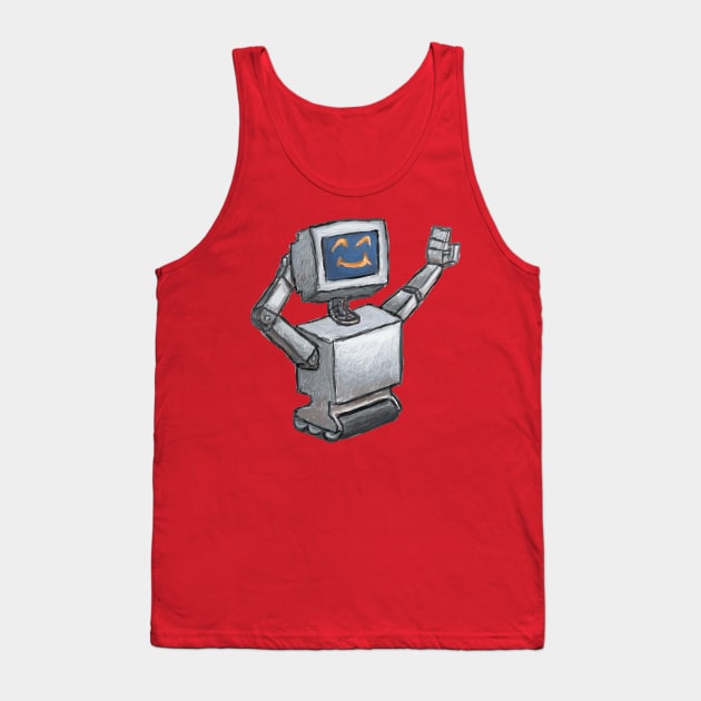 Happy Bot Tank Top by KColeman